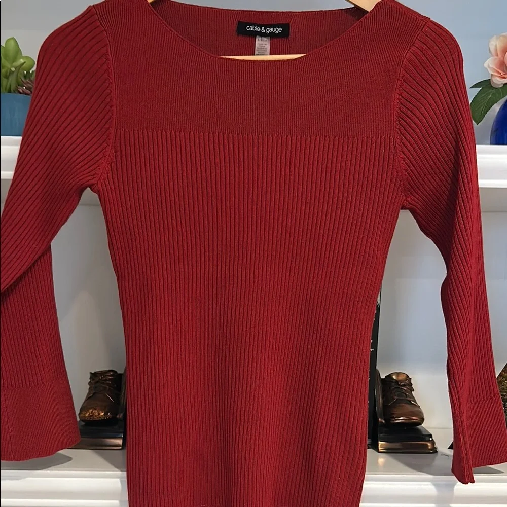 Chic Red Ribbed Two-Piece Set #28 - Picture 8 of 10